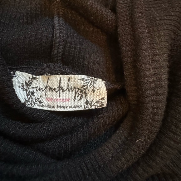 Black Intimately Free by Free People Ribbed Tank w/ Turtleneck - Picture 2 of 3